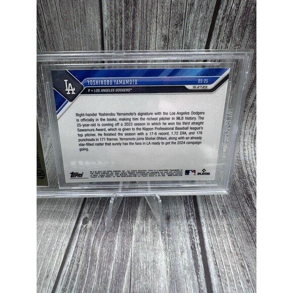 2023 TOPPS NOW OFFSEASON #OS25 YOSHINOBU YAMAMOTO ROOKIE RC BGS 9.5 Gem Dodgers - Picture 8 of 9